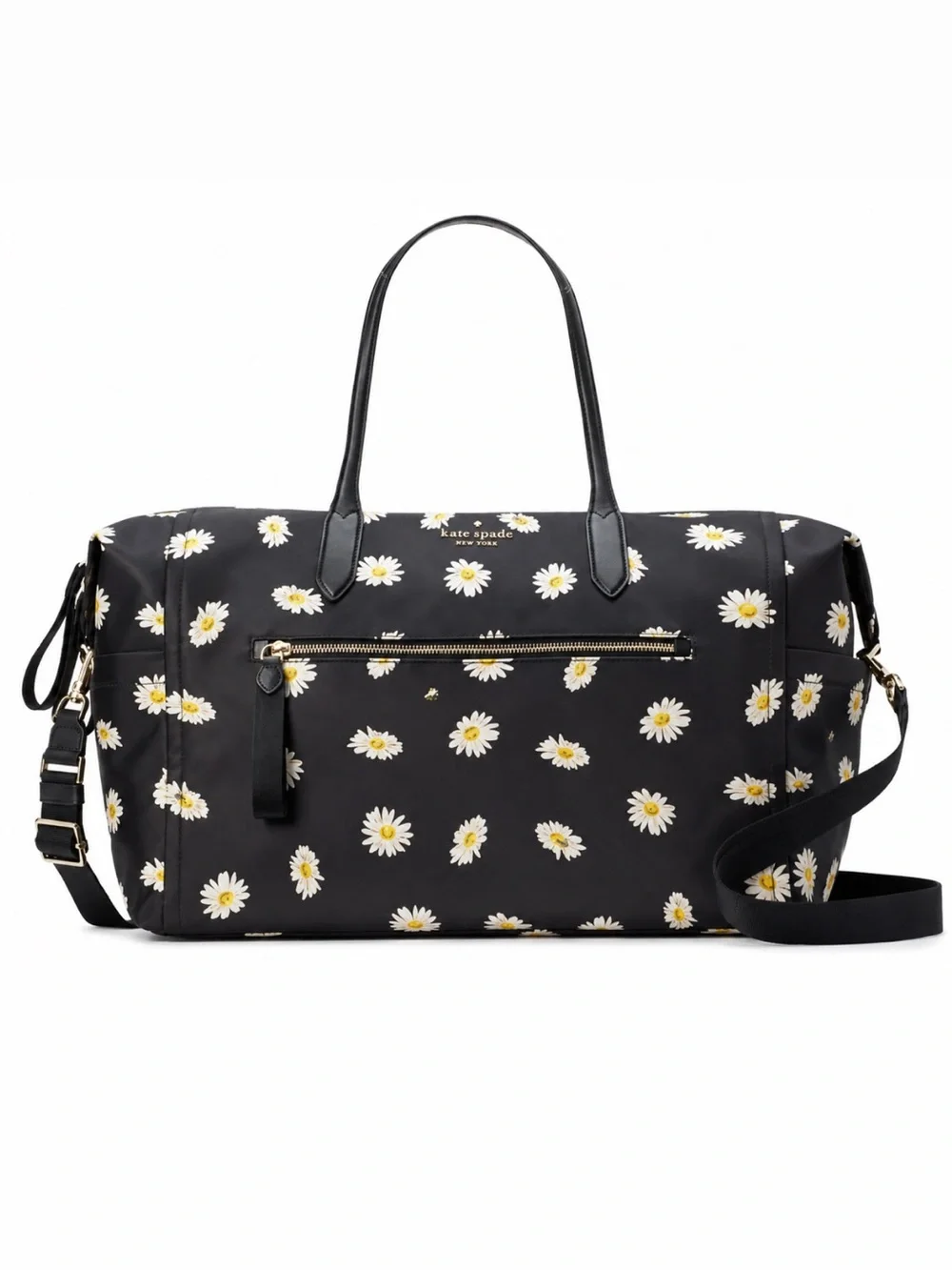 NEW Kate Spade Chelsea Weekender Daisy Print Nylon Tote Duffel Bag MSRP $355